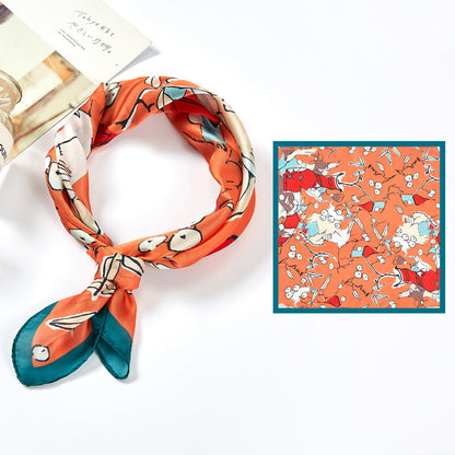 Silk Satin Printed Scarf Scarf Shawl