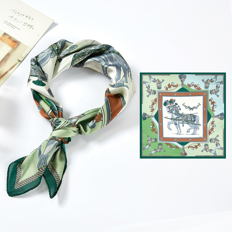 Silk Satin Printed Scarf Scarf Shawl