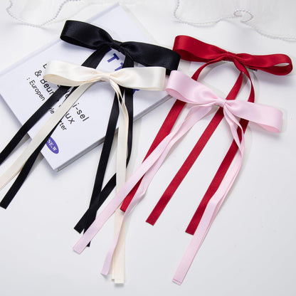 4-piece Women's Ribbon Bowknot Barrettes Back Head Word Duckbill Clip Hair Clip Headdress