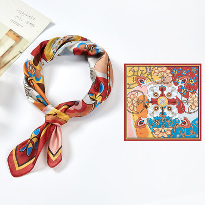 Silk Satin Printed Scarf Scarf Shawl