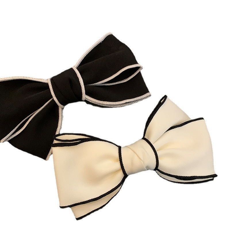 Black And White Bow Barrettes Minimalistic Headdress