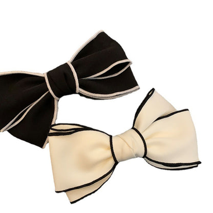 Black And White Bow Barrettes Minimalistic Headdress