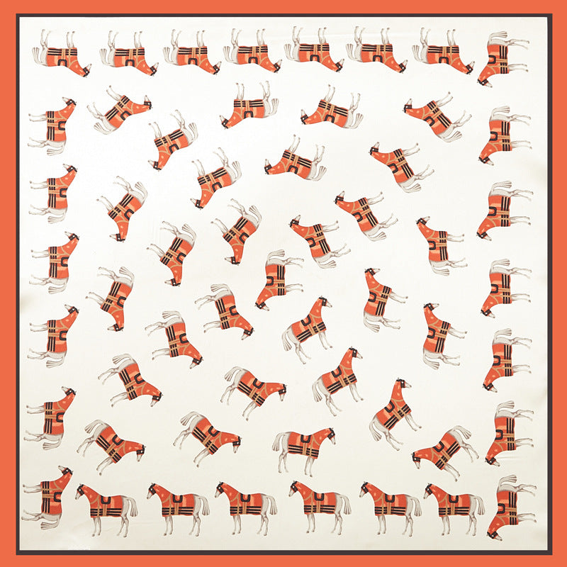 Silk Satin Printed Scarf Scarf Shawl