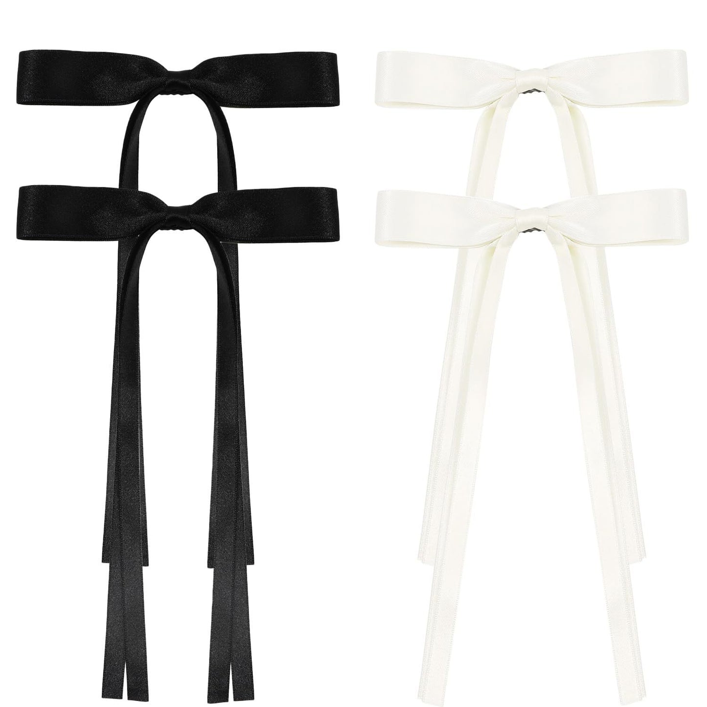 4-piece Women's Ribbon Bowknot Barrettes Back Head Word Duckbill Clip Hair Clip Headdress