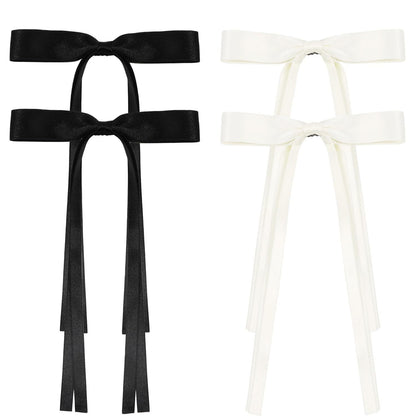 4-piece Women's Ribbon Bowknot Barrettes Back Head Word Duckbill Clip Hair Clip Headdress