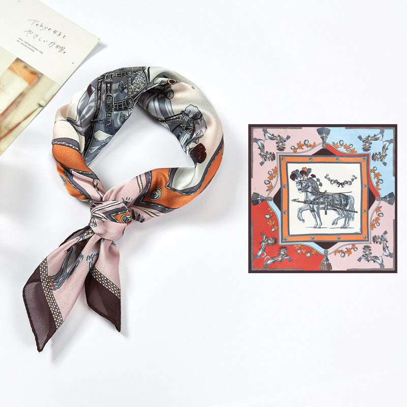 Silk Satin Printed Scarf Scarf Shawl