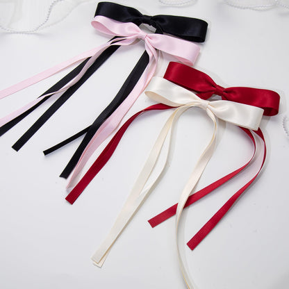 4-piece Women's Ribbon Bowknot Barrettes Back Head Word Duckbill Clip Hair Clip Headdress