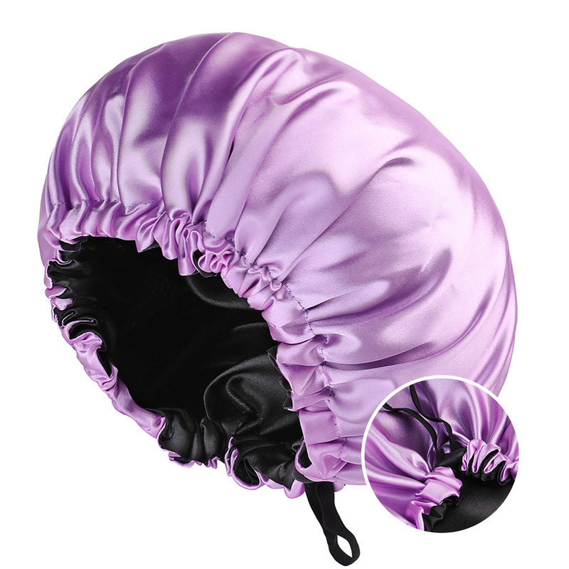 New Women's Fashion Double-layer Satin Sleeping Hat- Soft & Comfortable