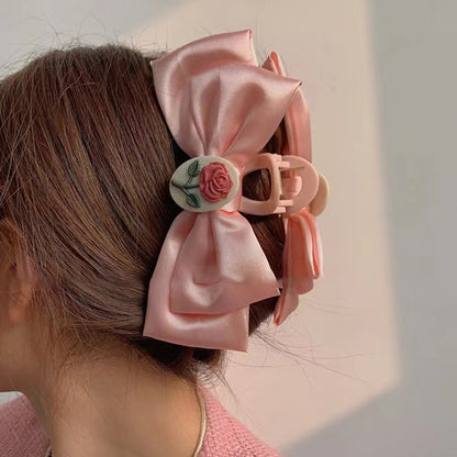 Graceful Bow Mesh Hair Claw Headdress